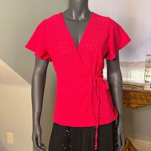 Colette Pink Eyelet Top